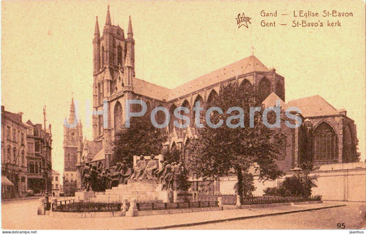 Gand - Gent - L'Eglise St-Bavon - church - 95 - old postcard - Belgium - unused - JH Postcards