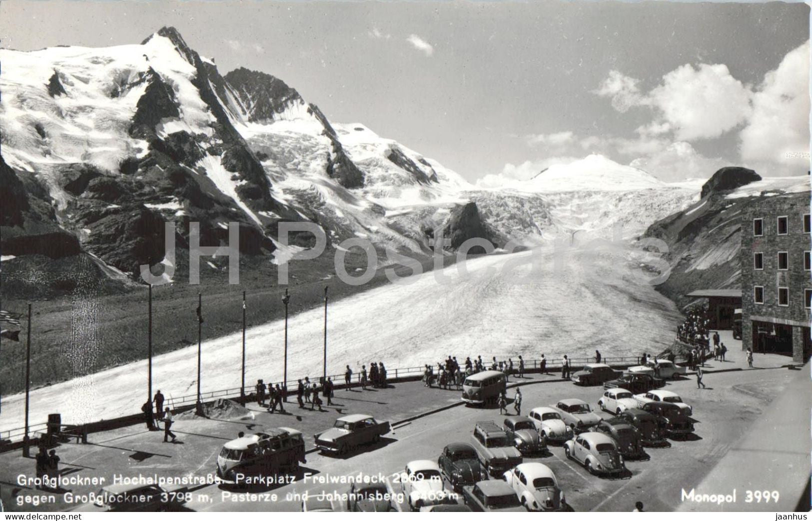 Grossglockner Hochalpenstrasse - Parkplatz Freiwandeck - mountains - Alps - car Volkswagen 3999 - 1968 - Austria - used - JH Postcards