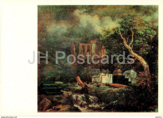painting by Jacob van Ruisdael - Jewish cemetery - Dutch art - 1983 - Russia USSR - unused - JH Postcards