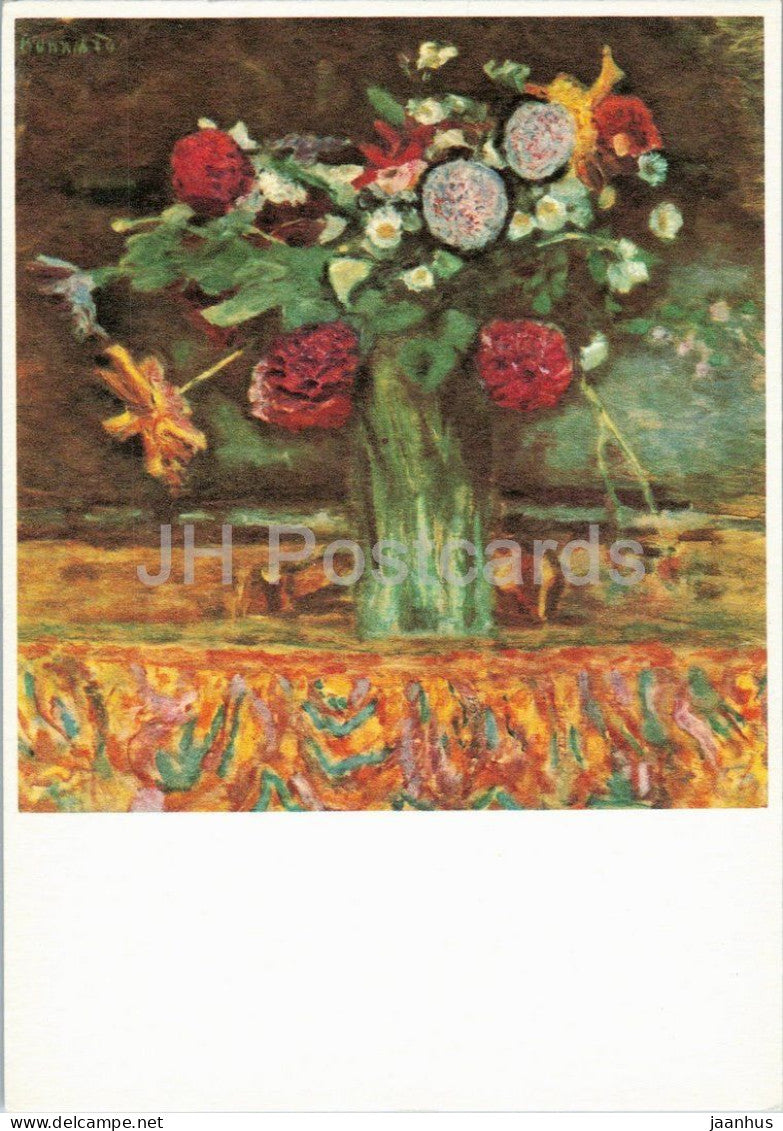 Pierre Bonnard - Wild Flowers in a Vase - painting - French art - art postcard - botanical - 1980s - France - unused - JH Postcards