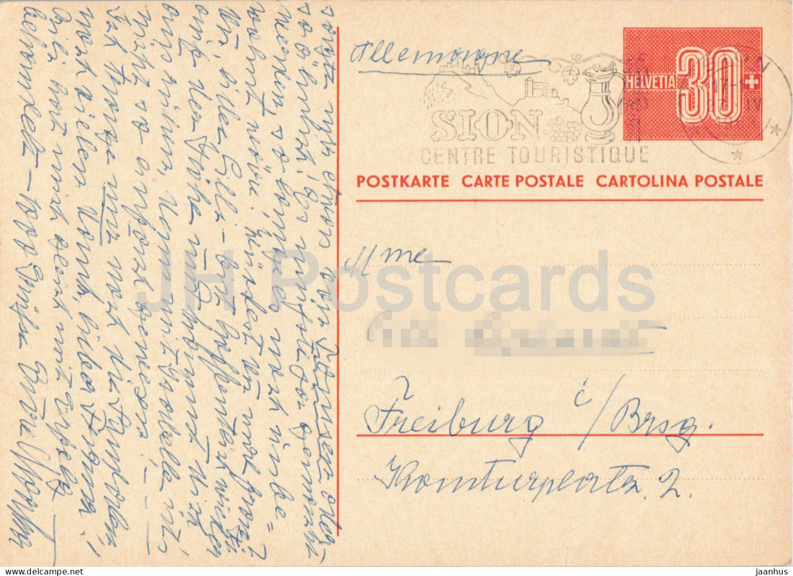 Postal stationery - 107 - 1963 - Switzerland - used - JH Postcards
