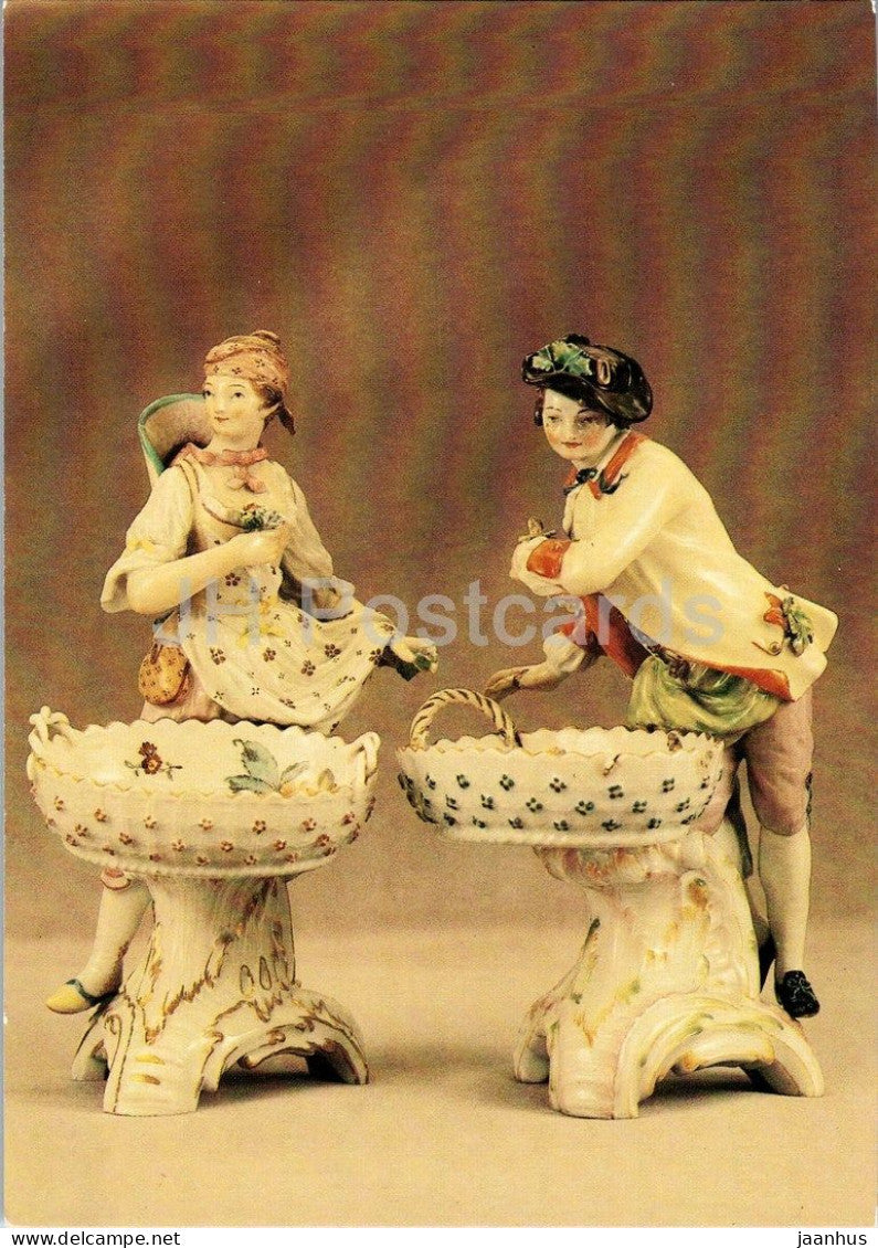 sculpture by Friedrich Elias Meyer - Spring and Autumn - Fruhling und Herbst - porcelain - 1988 - Germany DDR - unused - JH Postcards
