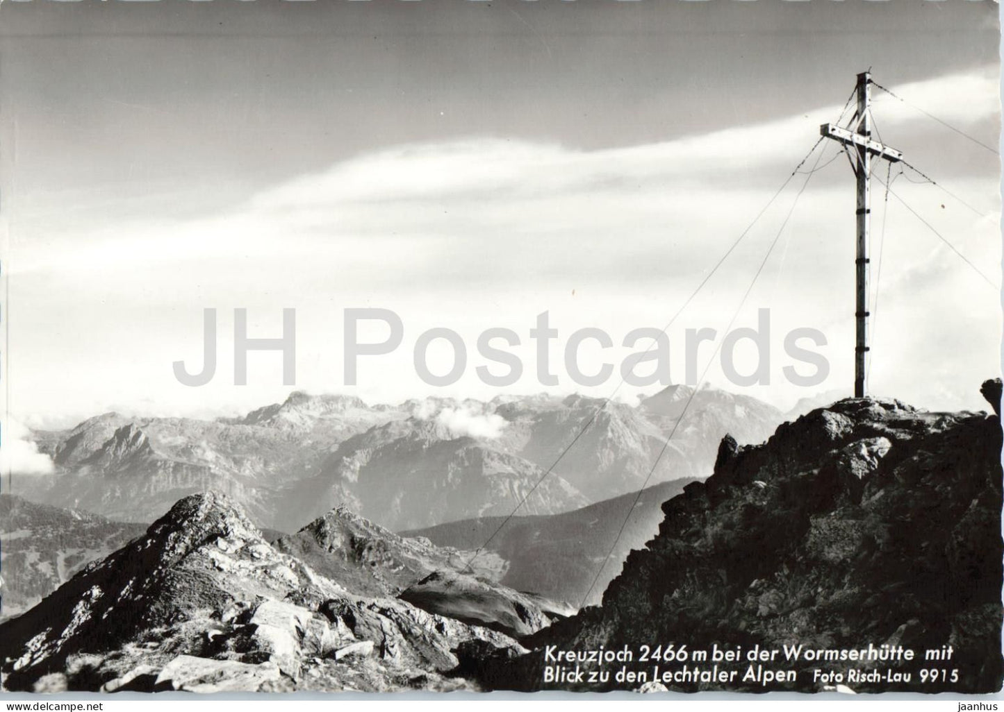 Kreuzjoch 2466 m bei der Wormserhutte mit Blick zu den Lechtaler Alpen mountains 9915 - old postcard - Austria - unused - JH Postcards