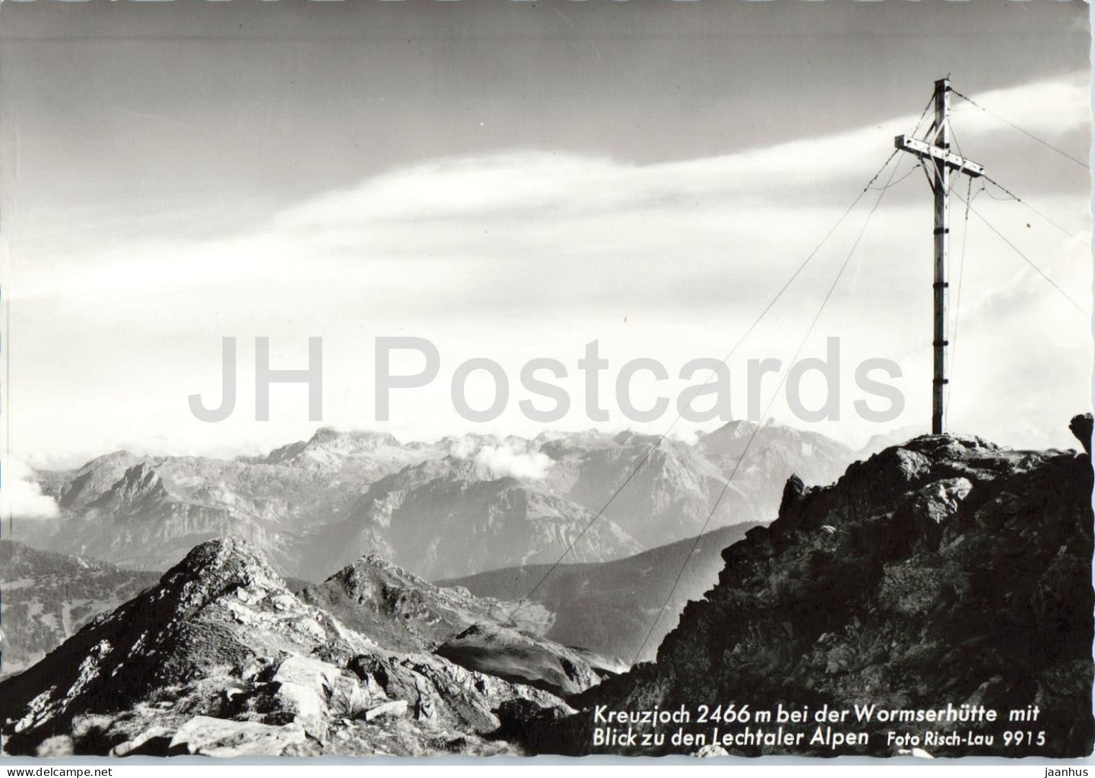 Kreuzjoch 2466 m bei der Wormserhutte mit Blick zu den Lechtaler Alpen mountains 9915 - old postcard - Austria - unused - JH Postcards
