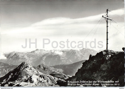 Kreuzjoch 2466 m bei der Wormserhutte mit Blick zu den Lechtaler Alpen mountains 9915 - old postcard - Austria - unused - JH Postcards