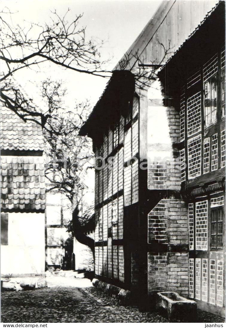 Montergarden Odense Gardspladsen - The yard - museum courtyard - timber houses - old postcard - Denmark - unused - JH Postcards