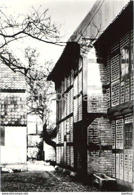 Montergarden Odense Gardspladsen - The yard - museum courtyard - timber houses - old postcard - Denmark - unused - JH Postcards