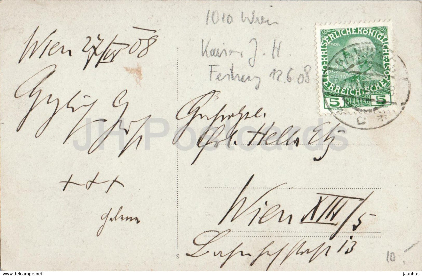 Wien - Vienne - Kaiser Jubilaums Huldigungs Festzug am 12. Juni 1908 - 213 photo - carte postale ancienne - 1908 - Autriche - utilisé 