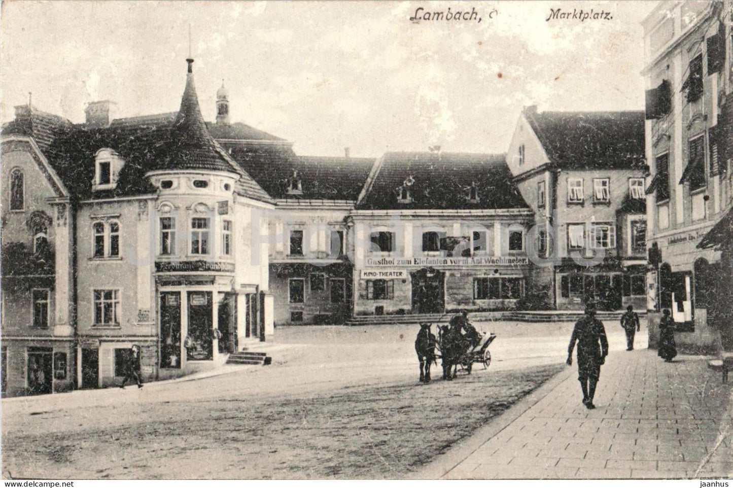 Lambach - Marktplatz - Gasthof zum Elefanten - Kino Theater  - No. 30 - old postcard - 1915 - Austria - used - JH Postcards