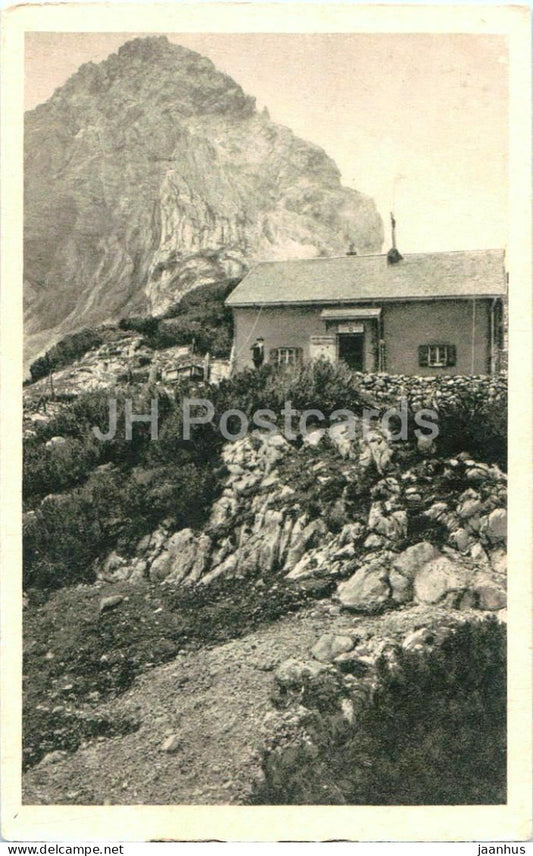 Coburger Hutte am Drachensee mit Vorderem Drachenkopf - No. 4 - old postcard - Austria - unused - JH Postcards