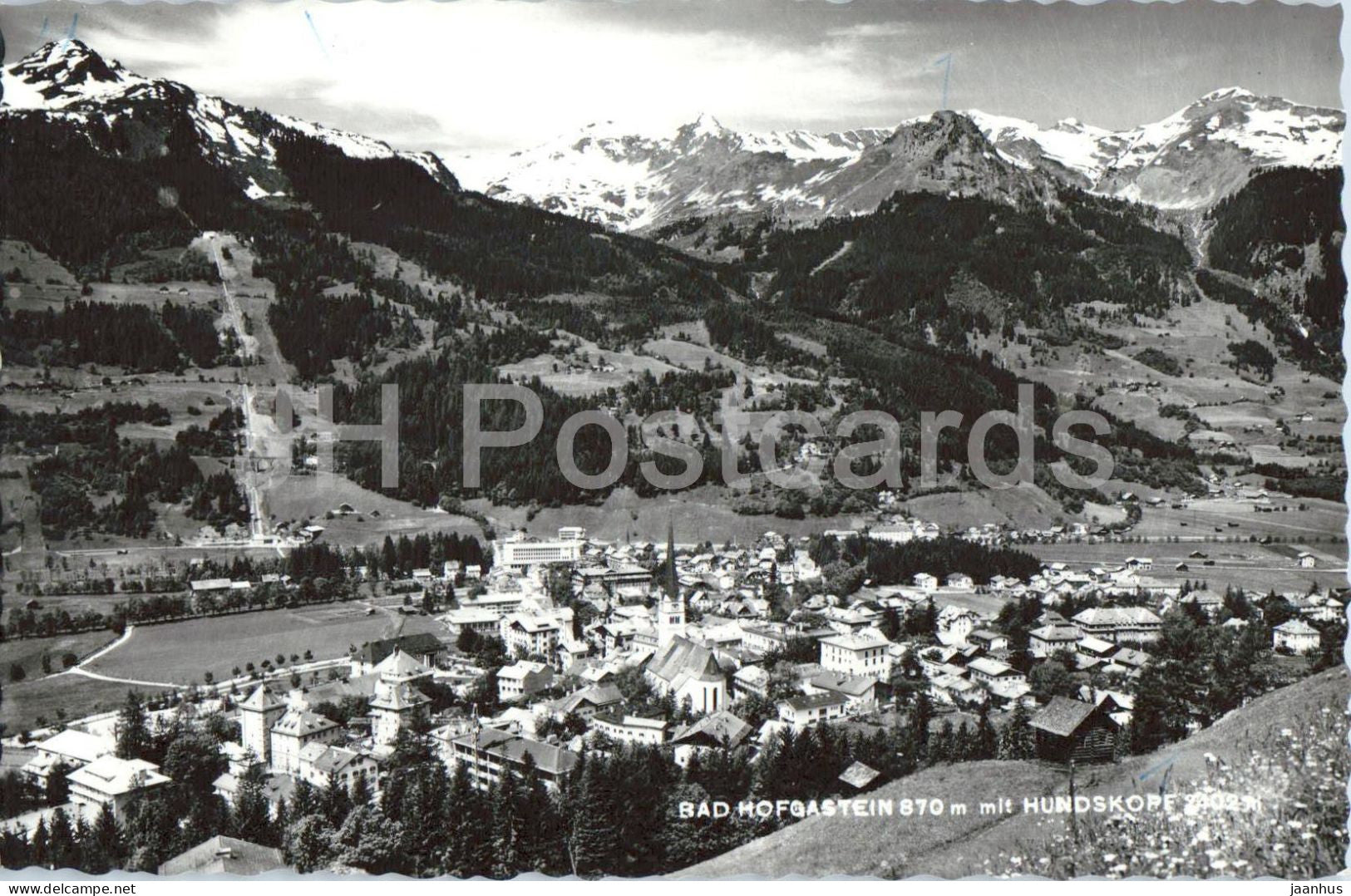 Bad Hofgastein 870 m mit Hundskopf - mountains - Alps - 1971 - Austria - used - JH Postcards