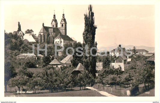 Maria Saal in Karnten - view of church and village - 432 - old postcard - 1939 - Austria - unused - JH Postcards