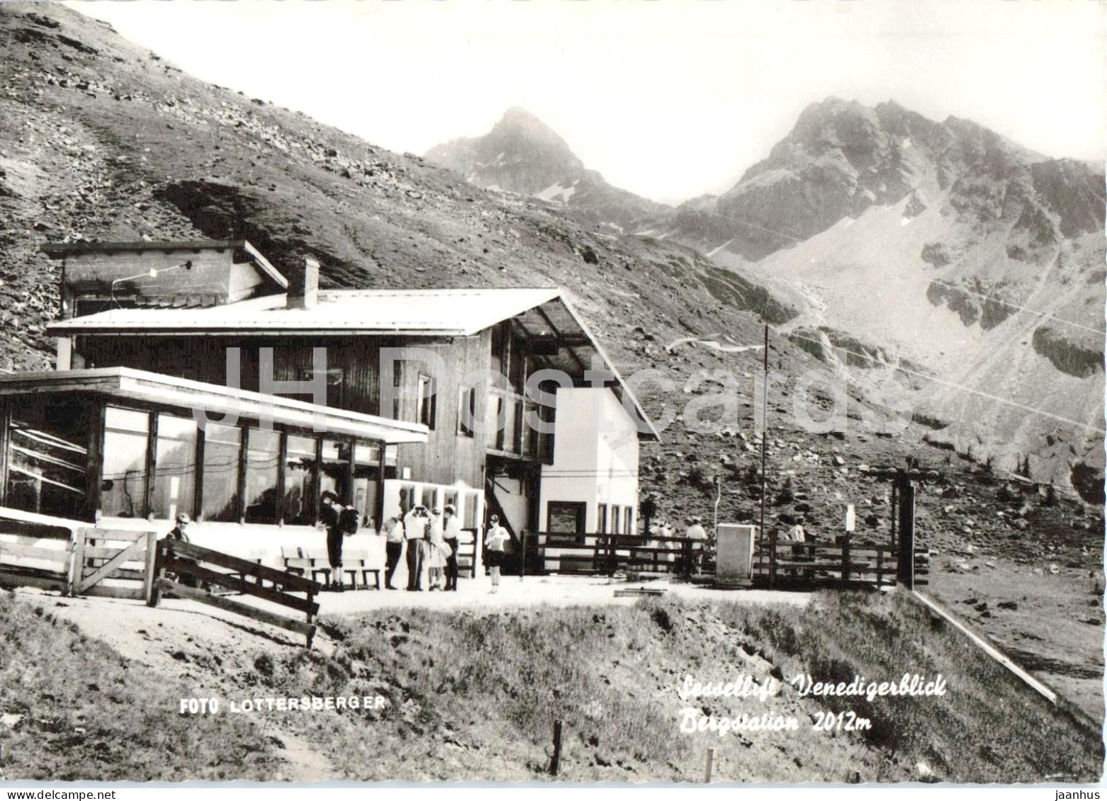 Sessellift - Venedigerblick - Bergstation 2012 m - mountain hut - alpine scenery - old postcard - Austria - unused - JH Postcards