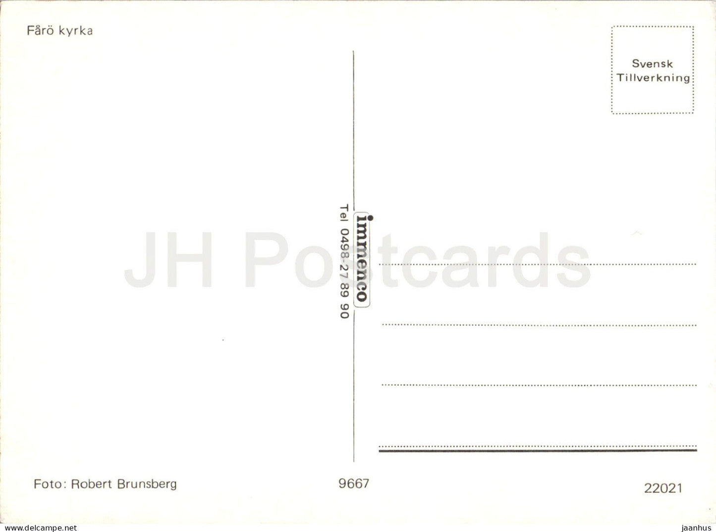 Faro - Faro Church - Swedish flag sea view - 9667 - architecture - landscape - 1990s - Sweden - unused
