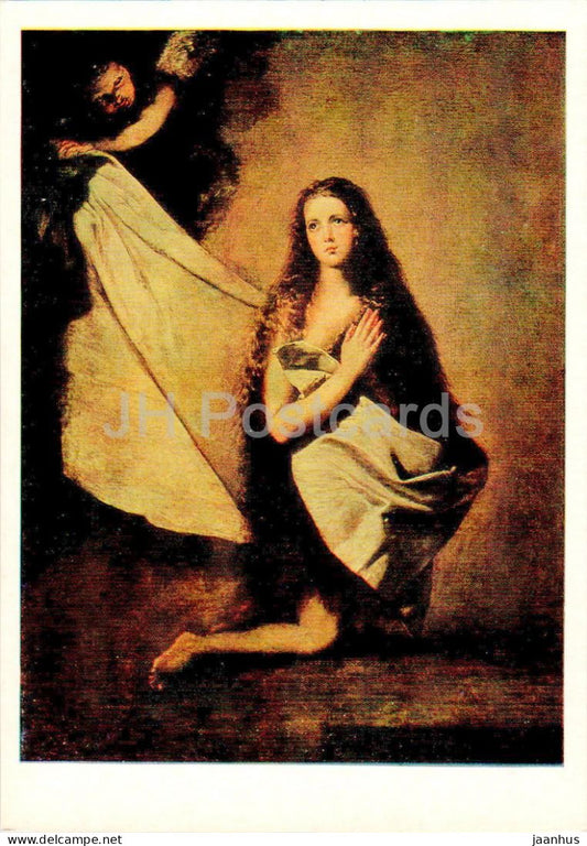 painting by Jusepe de Ribera - Holy Inessa - Spanish art - 1983 - Russia USSR - unused - JH Postcards