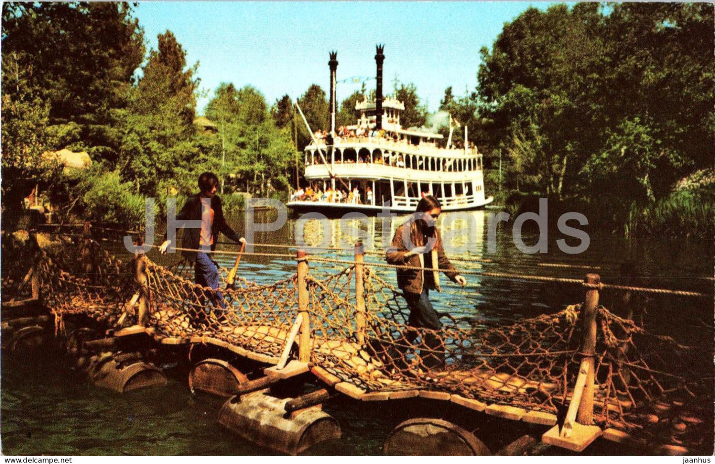 Disneyland - The Rivers of America - boat - ship - Mark Twain steamboat - Frontierland - USA - unused - JH Postcards