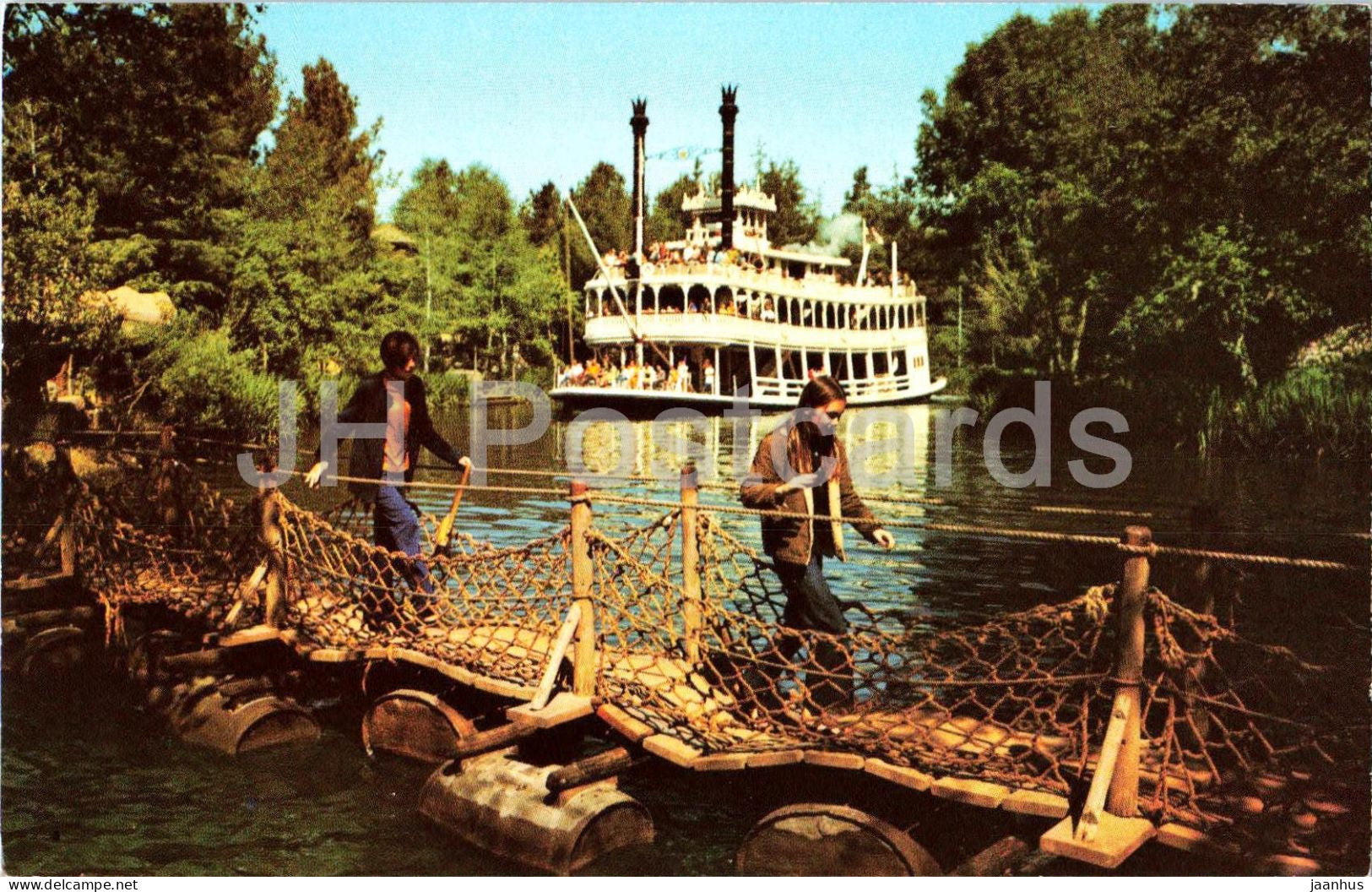 Disneyland - The Rivers of America - boat - ship - Mark Twain steamboat - Frontierland - USA - unused - JH Postcards