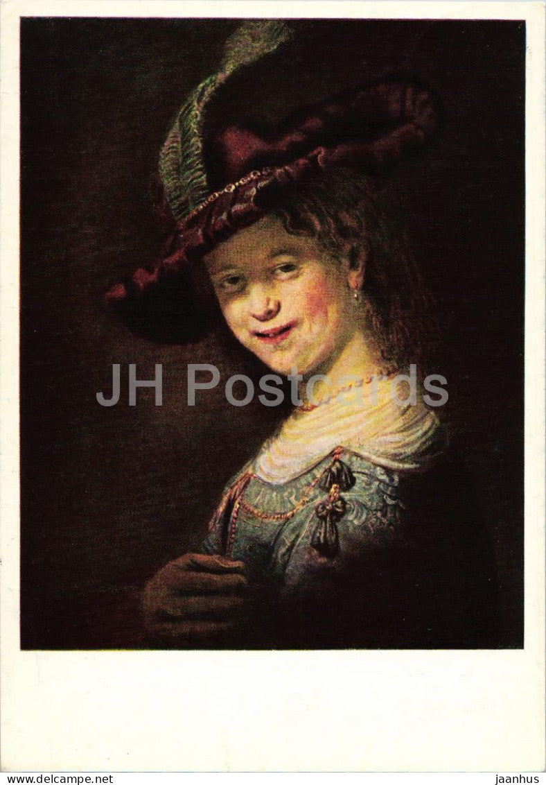 painting by Rembrandt - Saskia as a Girl - Saskia als Madchen - Dutch art - 1968 - Germany DDR - used - JH Postcards
