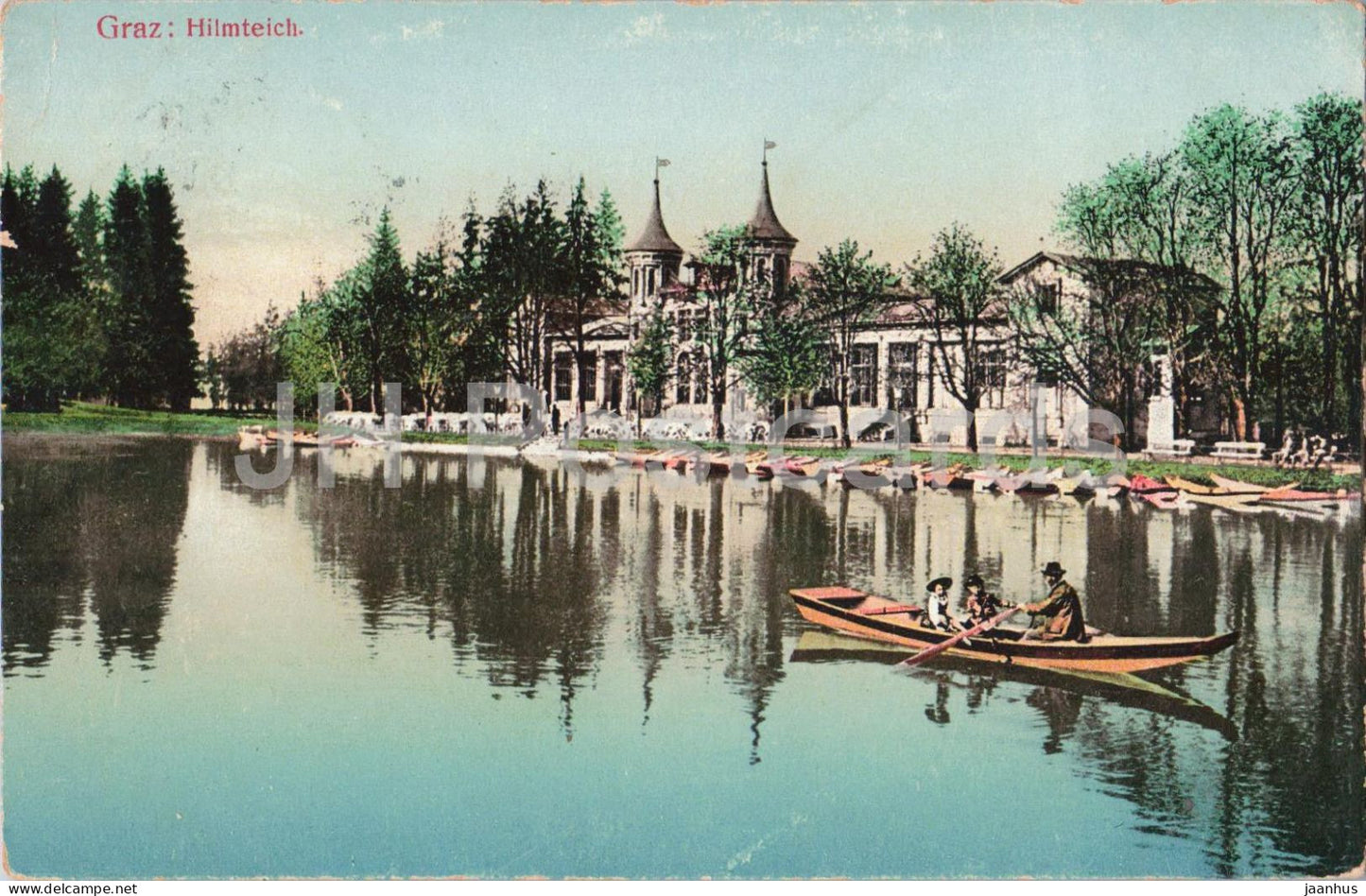 Graz - Hilmteich - park - boat - 725/144 - old postcard - 1915 - Austria - used - JH Postcards