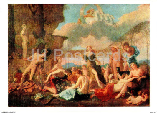 painting by Nicolas Poussin - Kingdom of Flora - French art - 1983 - Russia USSR - unused - JH Postcards