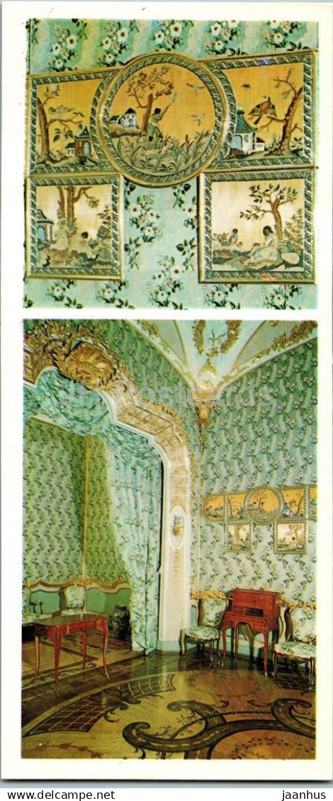 Lomonosov Palace Museums and Parks - Chinese Palace - straw pictures - Brocade boudoir - 1979 - Russia USSR - unused - JH Postcards
