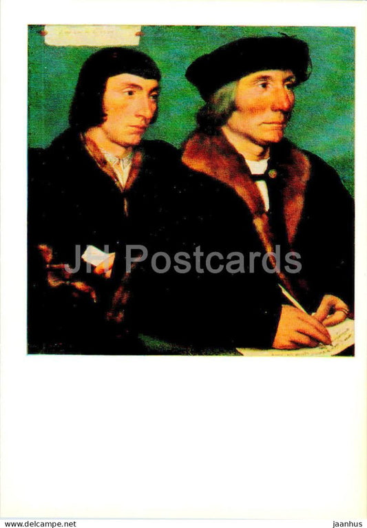 painting by Hans Holbein the Younger - Thomas Godsalve Norwich His Son John - German art - 1984 - Russia USSR - unused - JH Postcards