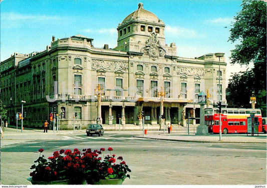 Stockholm - Nybroplan med Kungl Dramatiska Teatern - Royal Theatre - bus - car - Sweden - used - JH Postcards