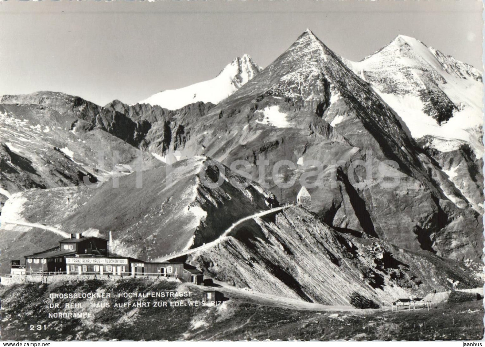 Grossglockner Hochalpenstrasse - Dr. Rehl Haus - Auffahrt zur Edelweisspize - 231 - old postcard - Austria - unused - JH Postcards