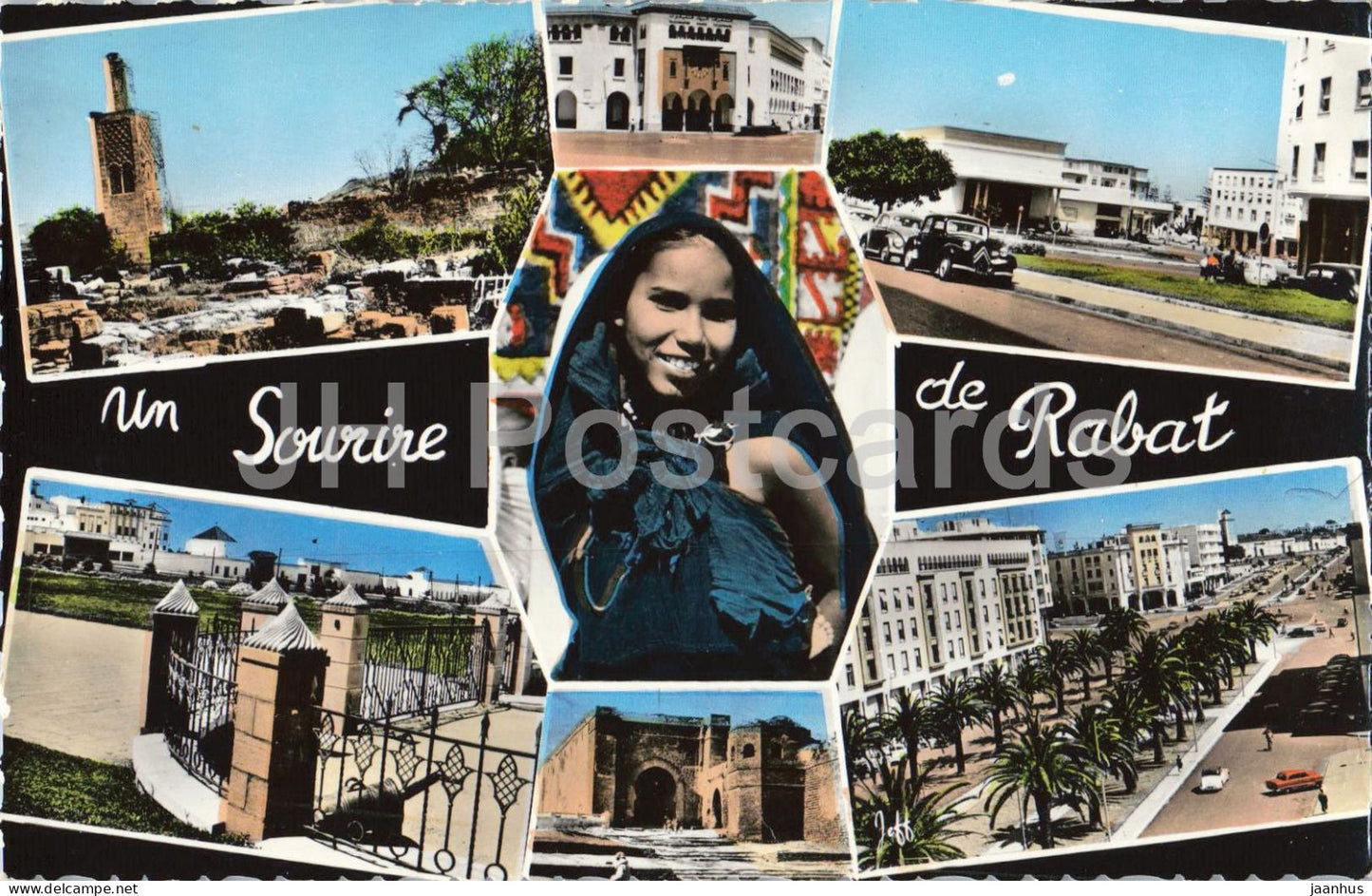 Souvenir de Rabat - Souvenir from Rabat - multiview woman city views - 70 - old postcard - Morocco - unused - JH Postcards