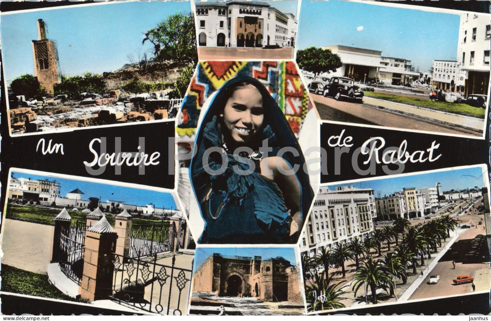 Souvenir de Rabat - Souvenir from Rabat - multiview woman city views - 70 - old postcard - Morocco - unused - JH Postcards
