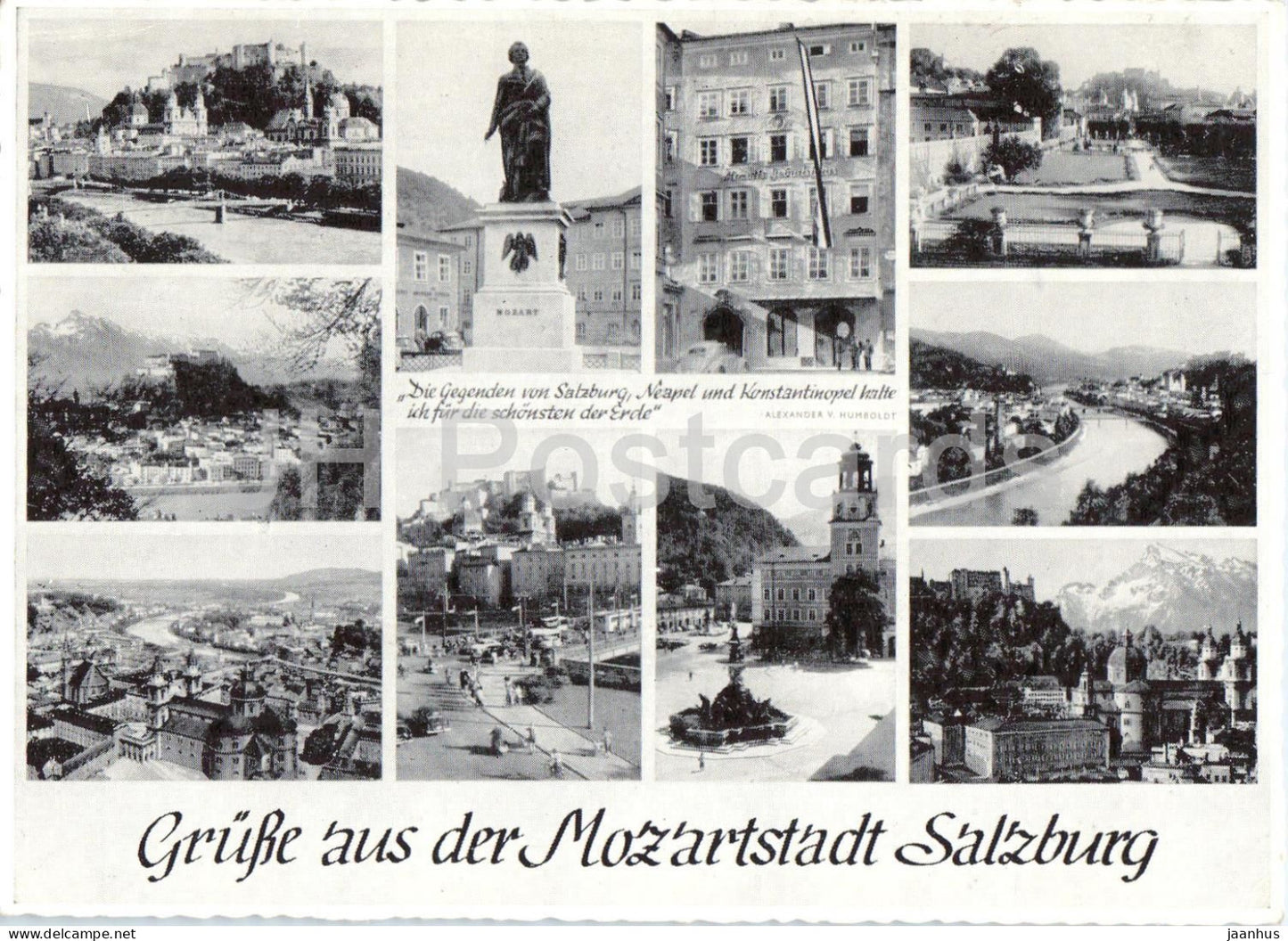 Grusse aus der Mozartstadt Salzburg - Mozart city Salzburg - city views - multiview - 21 - 1960 - Austria - used - JH Postcards
