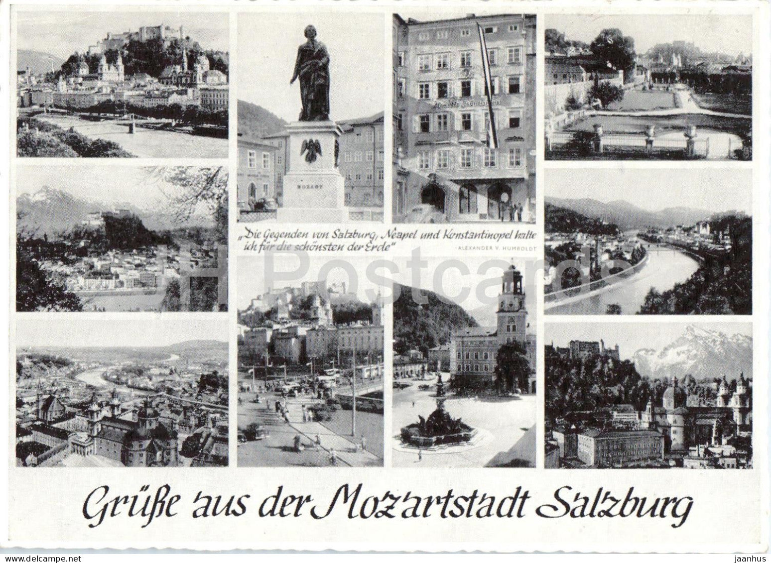 Grusse aus der Mozartstadt Salzburg - Mozart city Salzburg - city views - multiview - 21 - 1960 - Austria - used - JH Postcards