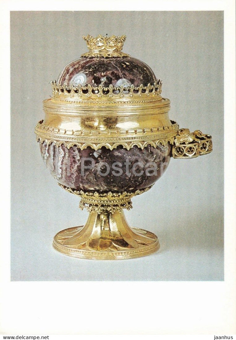 Doppelbecher - amethyst double cup with silver-gilt mount - Kunstgewerbemuseum Berlin - 745 - Germany - unused - JH Postcards