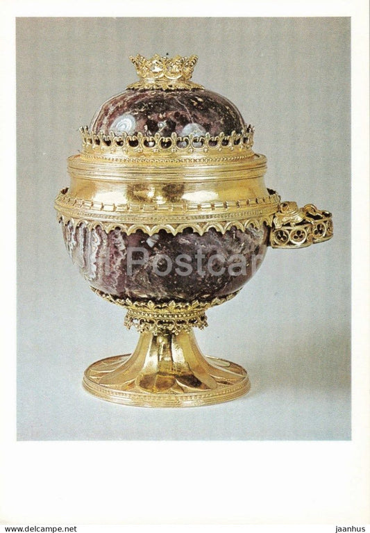 Doppelbecher - amethyst double cup with silver-gilt mount - Kunstgewerbemuseum Berlin - 745 - Germany - unused - JH Postcards
