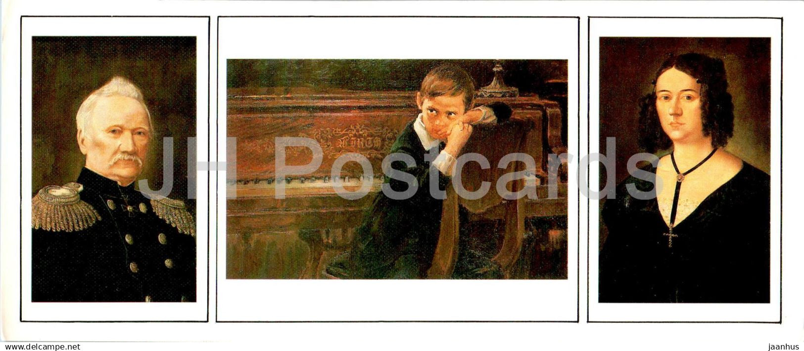 Votkinsk - Tchaikovsky museum - portrait - father - mother - Petya - 1988 - Russia USSR - unused - JH Postcards