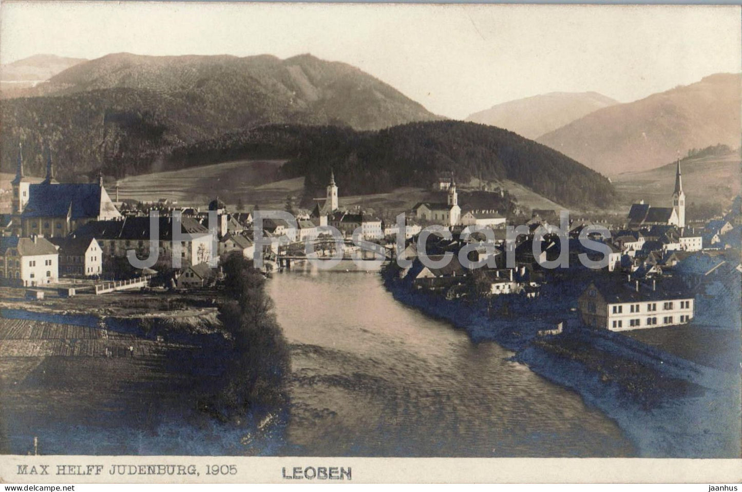 Leoben - panorama - bridge - Max Helff , Judenburg - old postcard - 1905 - Austria - unused - JH Postcards