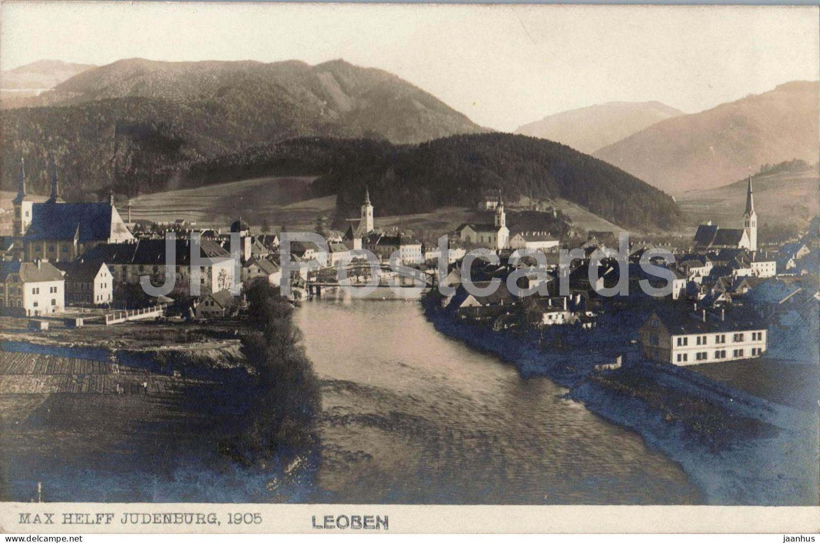 Leoben - panorama - bridge - Max Helff , Judenburg - old postcard - 1905 - Austria - unused - JH Postcards