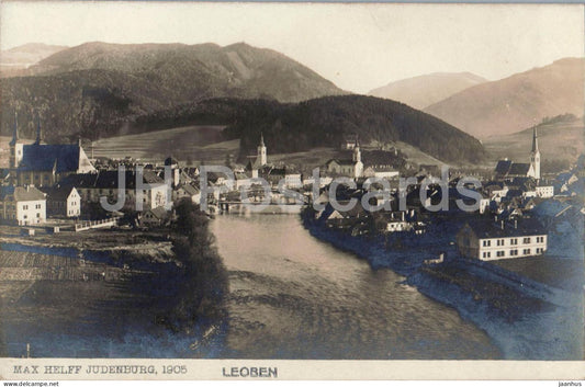 Leoben - panorama - bridge - Max Helff , Judenburg - old postcard - 1905 - Austria - unused - JH Postcards