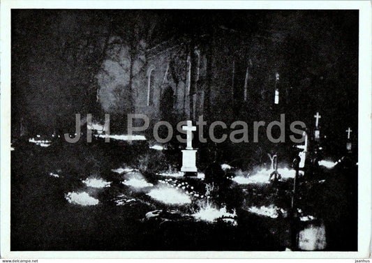 Dramastein - Kreis Gleiwitz - Friedhof an Allerheiligen - cemetery Schlesien - Silesia - old postcard - Poland - unused - JH Postcards
