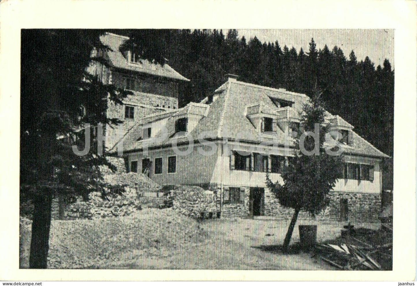 Zeleznicarski dom na Pohorju 1056 m - Pohorje Railwaymens lodge - old postcard - 1954 - Slovenia Yugoslavia - used - JH Postcards