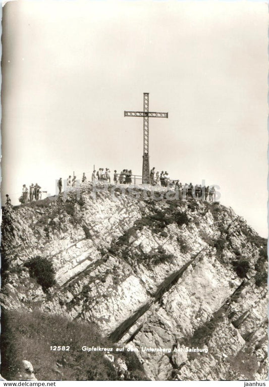 Gipfelkreuz auf dem Untersberg bei Salzburg - cross - mountains - 12582 - old postcard - Austria - unused - JH Postcards