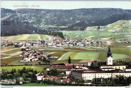 Aigen Schlagl - panoramic valley - 1911 - old postcard - Austria - used - JH Postcards