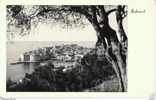 Dubrovnik - panoramic view of the Old Town from the hill - 1102 - old postcard - Croatia - Yugoslavia - used - JH Postcards