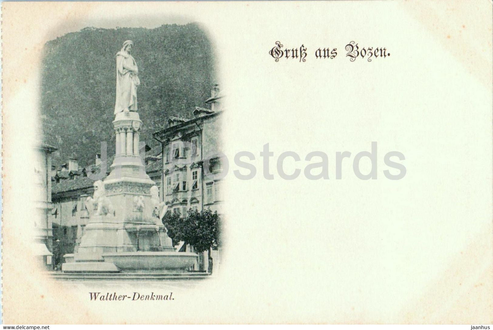 Gruss aus Bozen - Walther Denkmal - old postcard - Italy - unused - JH Postcards