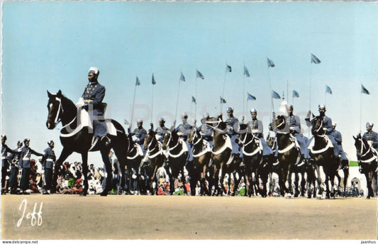 Maroc Pittoresque La Garde Imperiale - Imperial Guard - horse parade soldiers - 428 - old postcard - Morocco - unused - JH Postcards