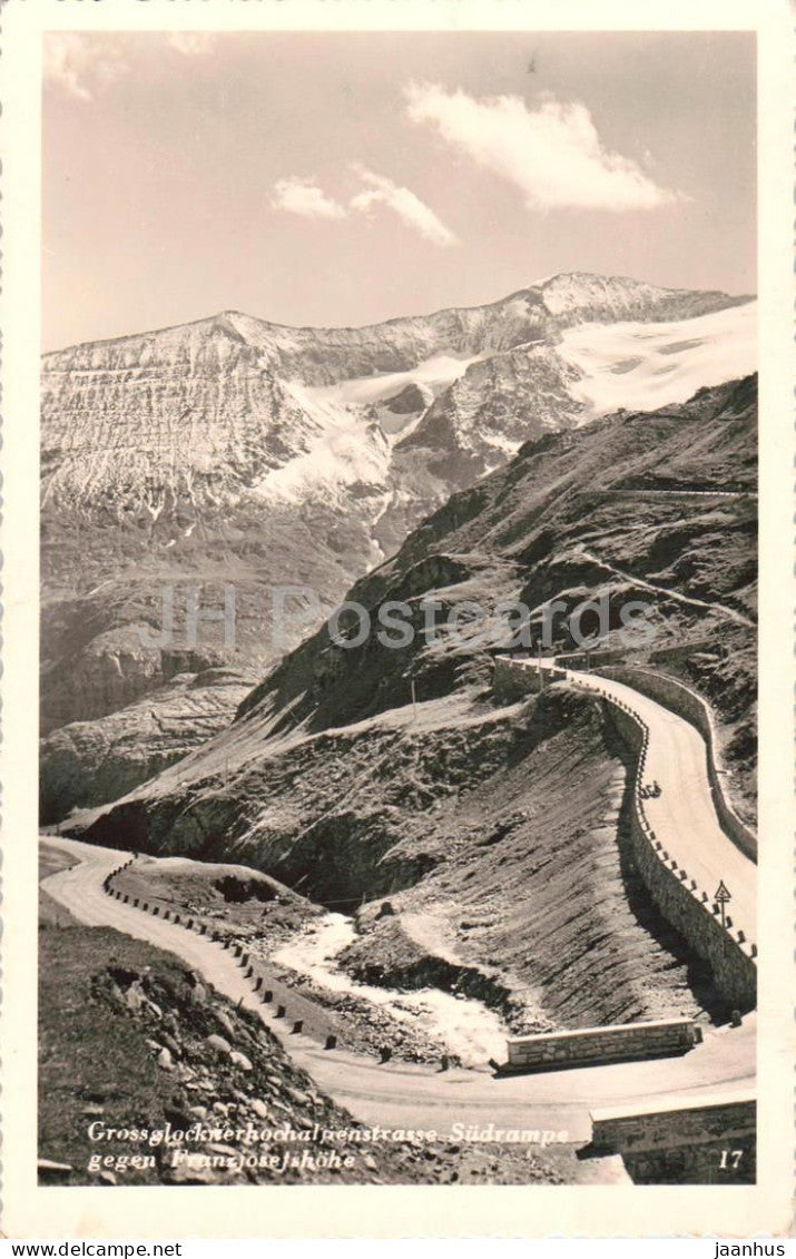 Grossglockner Hochalpenstrasse - Sudrampe gegen Franz Josefs Hohe - 17 - old postcard - 1936 - Austria - used - JH Postcards