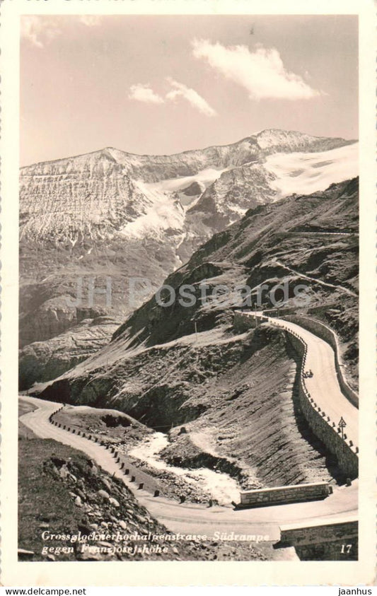 Grossglockner Hochalpenstrasse - Sudrampe gegen Franz Josefs Hohe - 17 - old postcard - 1936 - Austria - used - JH Postcards