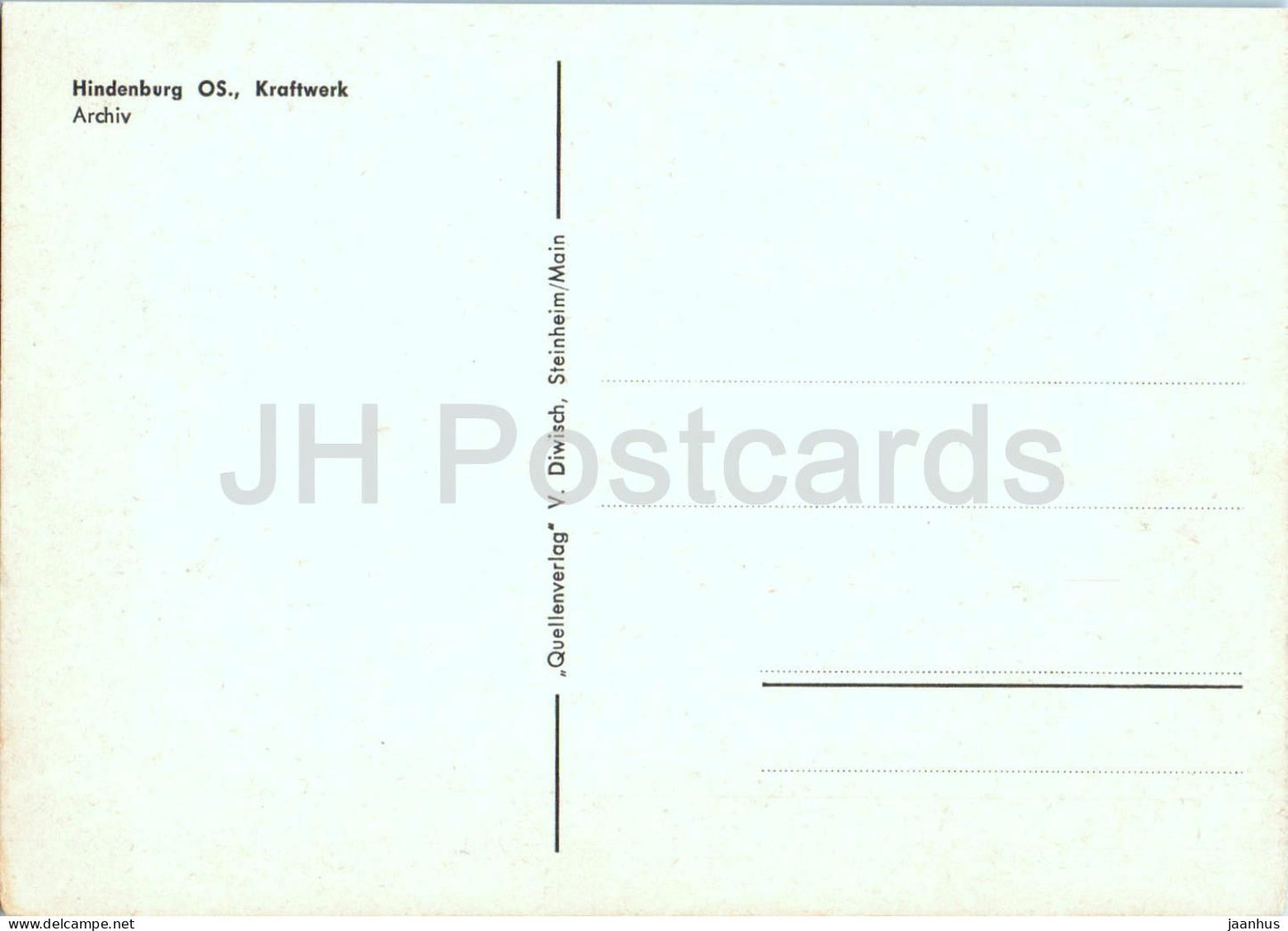 Hindenburg OS. - Zabrze - Kraftwerk - Kraftwerk - Schlesien - Schlesien - alte Postkarte - Polen - unbenutzt 
