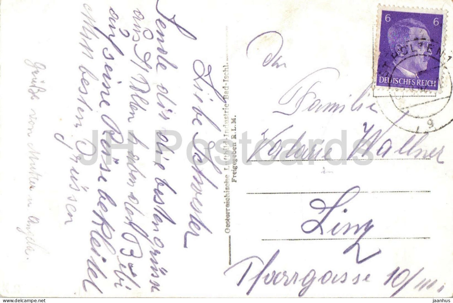 St Polten - Fliegeraufnahme - vue aérienne - N° 1247 - carte postale ancienne - 1942 - Autriche - utilisé 