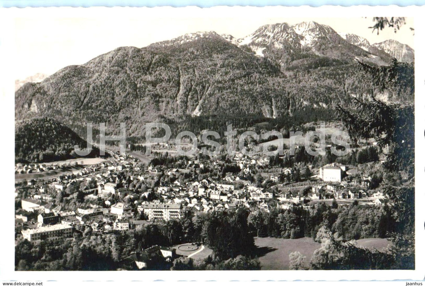Bad Ischl mit Katrin - panoramic town view - Alps - 2074 - old postcard - 1938 - Austria - unused - JH Postcards
